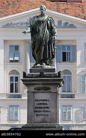 Statue of Emperor Franz I of Austria, Freiheitsplatz square, Graz, Styria, Austria, Europe.