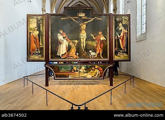 Isenheim Altar by Matthias Grünewald, Crucifixion, Museum Unterlinden, Musée Unterlinden, Colmar, Alsace, France, Europe.