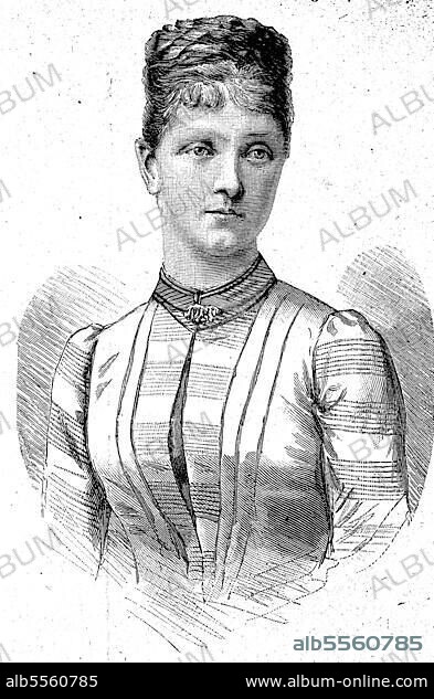Erzherzogin Maria Theresia von Österreich, geboren (1862), Historisch, digital restaurierte Reproduktion einer Originalvorlage aus dem 19. Jahrhundert.