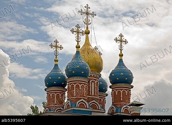 Towers of the church of the Monastery of Mary's vision, Moscow, Russia, East Europe, Europe.