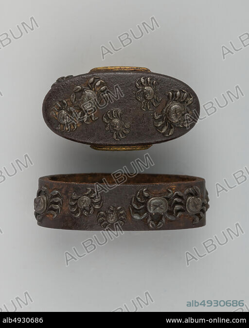 Sword-Hilt Collar and Pommel (Fuchigashira), Japanese, ca