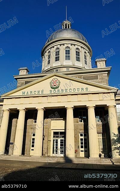 Historic Marche Bonsecours Market, Vieux Port, old port of Montreal, Quebec, Canada, North America.