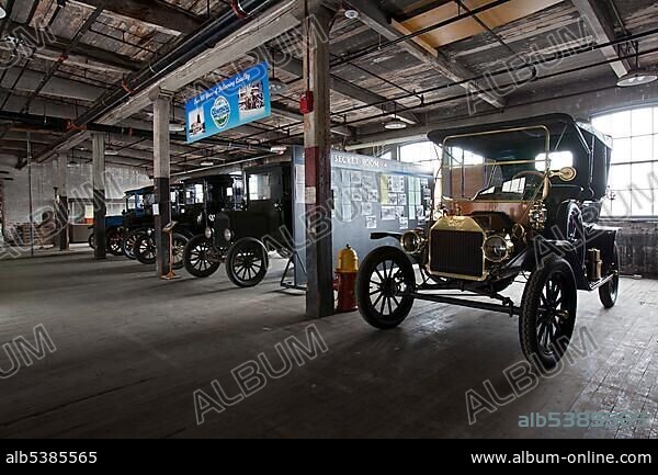 The Ford Piquette Avenue Plant, where the first Ford Model T was built in 1908; now the Model T Automotive Heritage Complex or T-Plex museum for Model Ts and other vintage cars, Detroit, Michigan, USA, America, North America.