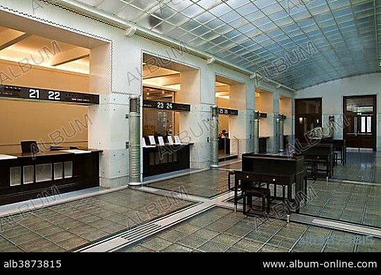 Banking hall, Vienna Postal Savings Bank building designed by Otto Wagner, Art Noveau, Vienna, Austria, Europe.