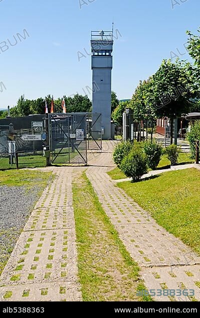 Observation tower of the GDR at the Grenzmuseum Schifflersgrund border museum at the former inner-German border, Sickenberg, Thuringia, Germany, Europe.