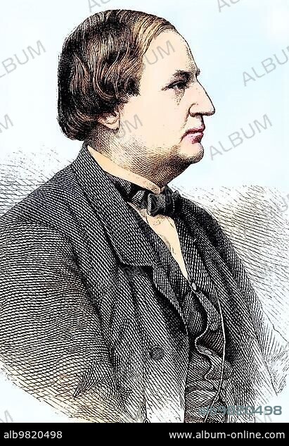 Franz Wilhelm Abt; 1819-1885; a German composer and Kapellmeister; historical engraving; c. 1869; Historic; digitally restored reproduction from a 19th century original; coloured; exact date unknown.