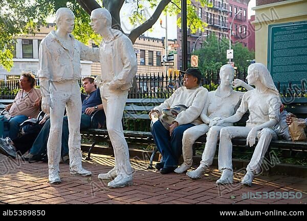 Gay Liberation Monument, Christopher Park, Manhattan, New York City, USA, North America.