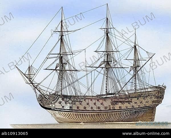 The Royal William English warship constructed 1670 From The National Encyclopaedia published by William Mackenzie, London, late 19th century, The Royal William English warship constructed 1670 From The National Encyclopaedia published by William Mackenzie London late 19th century, Historic, digitally restored reproduction from a 19th century original, Record date not stated.
