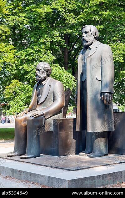 Marx and Engels statue, Marx-Engels-Forum, Berlin, Germany, Europe.