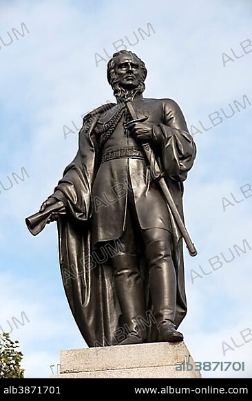 Bronze statue of General Charles James Napier, Trafalgar Square, London, England, United Kingdom, Europe.