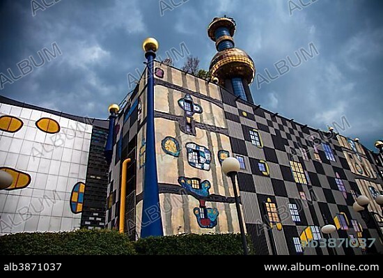 Spittelau waste incineration plant, designed by Friedensreich Hundertwasser, Vienna, Austria, Europe.