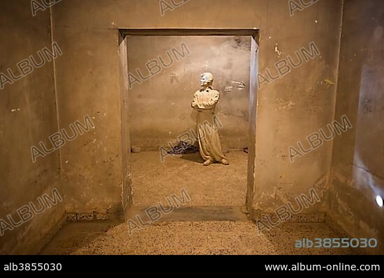 Prison cell in the Amna Suraka or Red Security Museum, former headquarters of the Iraqui intelligence service, Sulaymaniyah, Iraqi Kurdistan, Iraq, Asia.