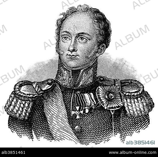 Alexander I of Russia, also known as Alexander the Blessed, 1777 - 1825, Emperor of Russia.