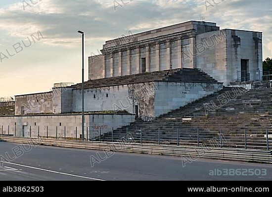 Zeppelin Grandstand, remains, Zeppelin Field, Nazi Party Rally Grounds, Nuremberg, Bavaria, Germany, Europe.