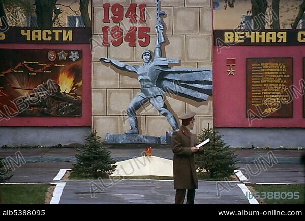 Political propaganda, Russian army barracks, East Germany/GDR, Europe.