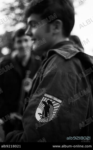 In the style and spirit of the Hitler Youth (HJ) and the so-called Heimattreue Jugend, old and neo-Nazis met in the Teutoburg Forest accompanied by the Viking Youth with drums and fanfares, Germany, Europe.