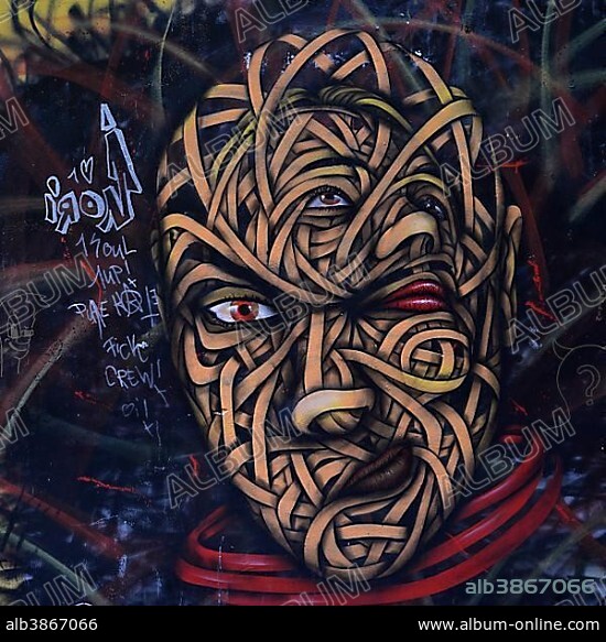 Graffiti, Haus Schwarzenberg cultural centre at Hackescher Markt, Café Central, Berlin, Berlin, Germany, Europe.
