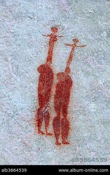 Ancient rock art, drawings of the San people, indigenous people of South Africa, Sevilla Rock Art Trail, Cederberg mountains, Clanwilliam, Western Cape, South Africa, Africa.