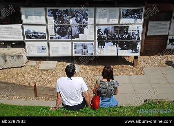Exhibition Topography of Terror at the rest of Berlin Wall Niederkirchner Street Berlin Germany.