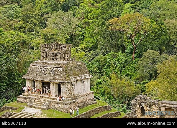 Palenque Chiapas the Maya cult scene Templo del Sol Palanque Mexico.