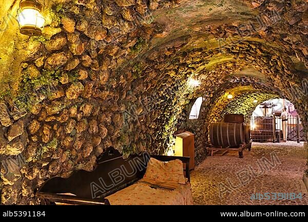 Wine museum and vinery Koutsouyanopoulos, Santorini, Greece, Europe.
