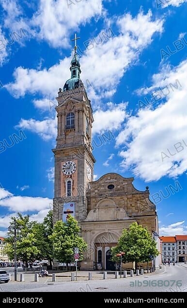 Georgenkirche, town and main church of Eisenach. The reformer Martin Luther (1483-1546) preached here, Johann Sebastian Bach was baptised in it, Eisenach, Thuringia, Germany, Europe.