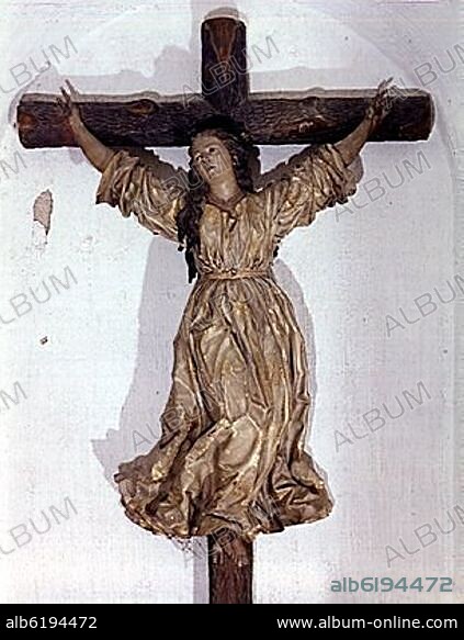 LUIS SALVADOR CARMONA. IMAGEN DE SANTA LIBRADA CRUCIFICADA - SIGLO XVIII.
