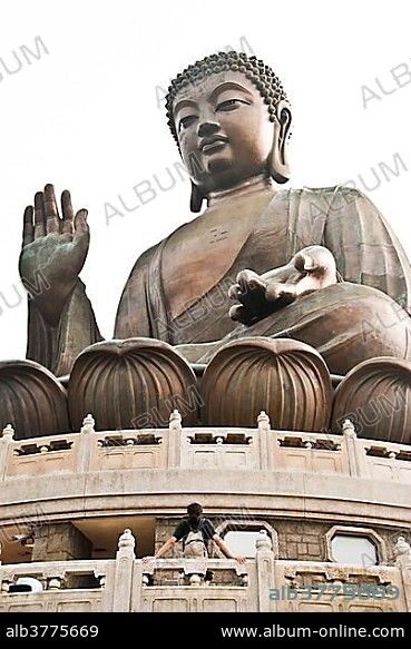 Tian Tan Buddha, the world's largest seated Buddha statue on Lantau Island, Hong Kong, China, Asia.