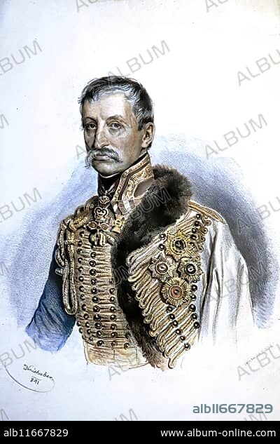 Archduke Ferdinand Karl Joseph of Austria-Este (born 25 April 1781 in Milan, died 5 November 1850 at Ebenzweier Castle in Altmünster am Lake Traun) was an Austrian field marshal and Governor General of Galicia and Transylvania, Historical, digitally restored reproduction from a 19th century original, Record date not stated.