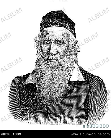 Friedrich Ludwig Jahn, also known as Turnvater Jahn, 1778 - 1852, the initiator of the German gymnastics movement, historical engraving, circa 1885.