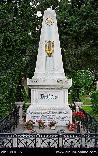 Grave of Ludwig van Beethoven, Wiener Zentralfriedhof, Vienna's central cemetery, honorary grave, Vienna, Austria, Europe.