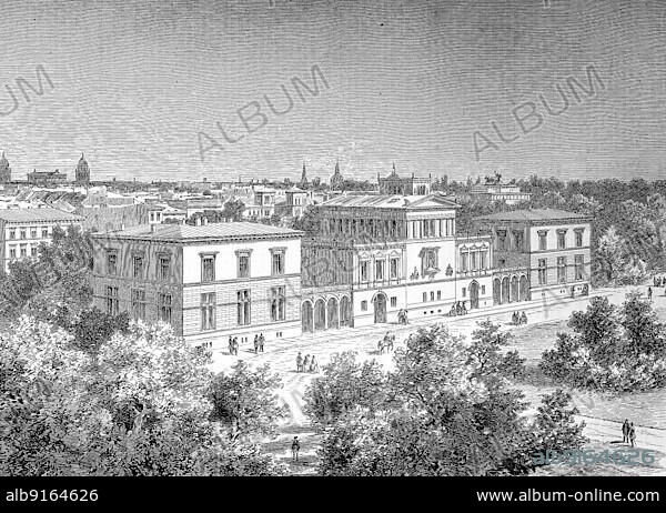 Palais Raczynski at Königsplatz, Berlin, Germany, today replaced by the Reichstag building, Historic, digitally restored reproduction of an original 19th century painting, exact original date unknown, Europe.