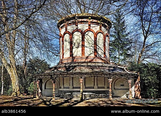 Historic Wartehaus building in Ohlsdorf Cemetery in Hamburg, Germany, Europe.