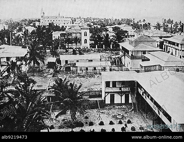 Lome in 1930, capital of Togo, Africa, Historic, digitally restored reproduction of an original from the early 20th century, exact original date unknown.