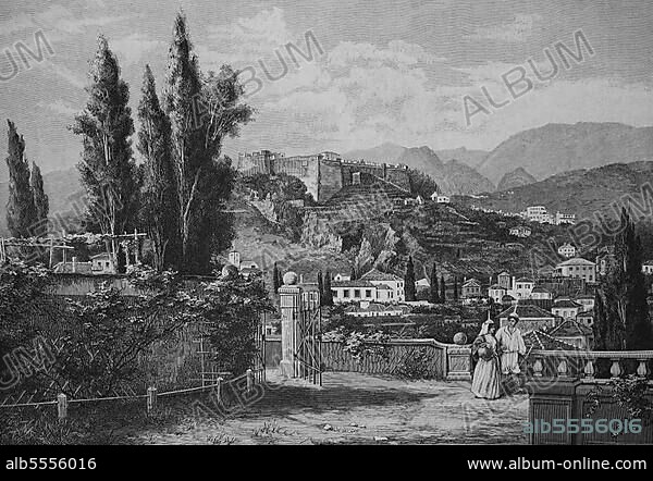 Das Peak-Fort auf Madeira bei Funchal, Portugal, 1880, Historisch, digitale Reproduktion einer Originalvorlage aus dem 19. Jahrhundert, Originaldatum nicht bekannt, Europe.