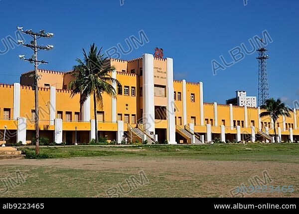 Moncada Barracks, now school centre and historical museum; the fight of revolutionaries around Fidel Castro against the Batista regime commenced here on 26 July 1953, Santiago de Cuba, Cuba, Caribbean, Central America.