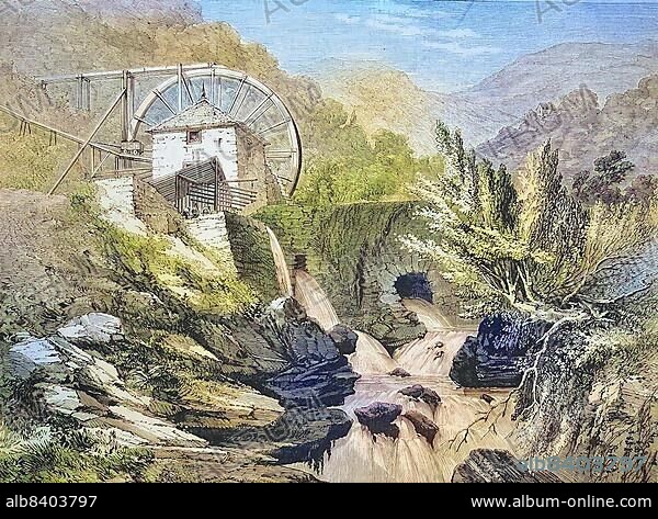 The Gold Mine of Vigra in Wales, 1869, England, Historic, digitally restored reproduction of a 19th century original, exact original date unknown.