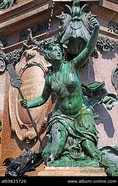 Mendebrunnen on Augustusplatz; Leipzig; The Mendebrunnen Leipzig; Germany; Europe.