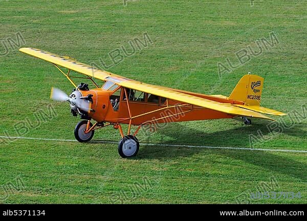 Curtiss-Wright C10 high-wing, Europe's largest meeting of vintage planes at Hahnweide, Kirchheim-Teck, Baden-Wuerttemberg, Germany, Europe.