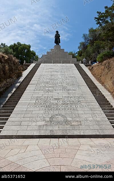 Monument to Napoleon Bonaparte, Napoleon I, Ajaccio, Corsica, France, Europe.