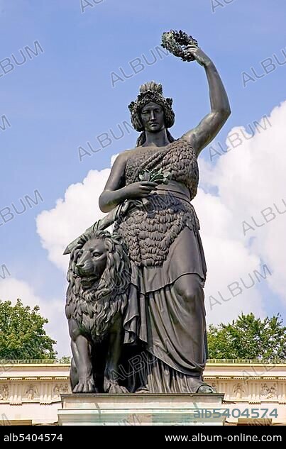 Statue of the BAVARIA in Munich, Bavaria, Germany, Europe.