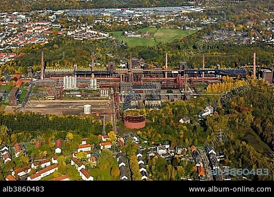 Zollverein coking plant, autumn, Zollverein Coal Mine Industrial Complex, UNESCO World Heritage Site, Essen, Ruhr district, North Rhine-Westphalia, Germany, Europe.