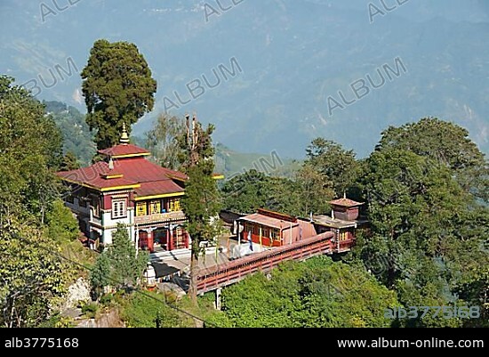 Tibetan Buddhism, Bhutia Busty Gompa Monastery, Darjeeling, West Bengal, India, South Asia, Asia.