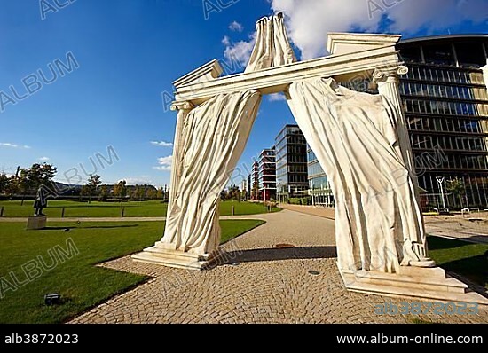 Vodafone and Morgan Stanley headquarters in the business park next to the National Theatre, Lachner Oedoen Fasor, Budapest, Hungary, Europe.