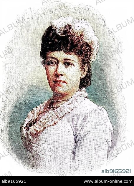 Bertha Felicitas Sophie Freifrau von Suttner, Baroness Bertha von Suttner, Countess Kinsky von Wchinitz und Tettau, 9 June 1843, 21 June 1914, was an Austro-Bohemian pacifist and writer, Historical, digital reproduction of an original 19th century original.