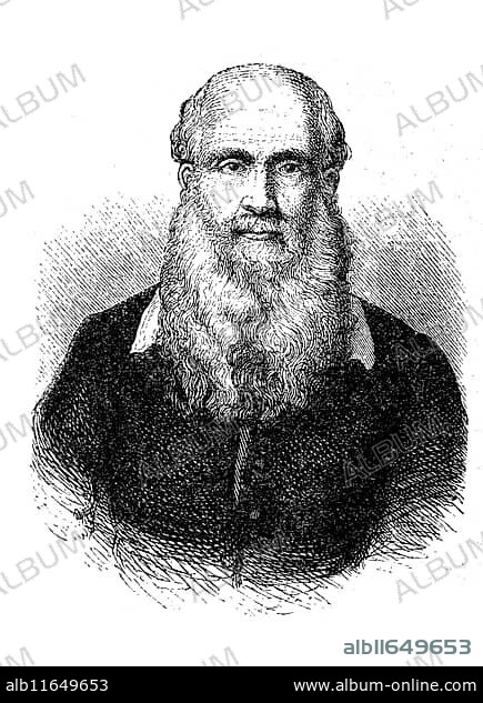 Johann Friedrich Ludwig Christoph Jahn, known as Turnvater Jahn, 11 August 1778, 15 October 1852, a German pedagogue, nationalist publicist and politician, Historical, digital reproduction of an original from the 19th century.