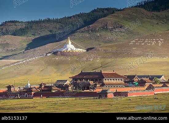 Amarbayasgalant Monastery is one of the three largest Buddhist monastic centers in Mongolia. Selenge province, Mongolia, Asia.