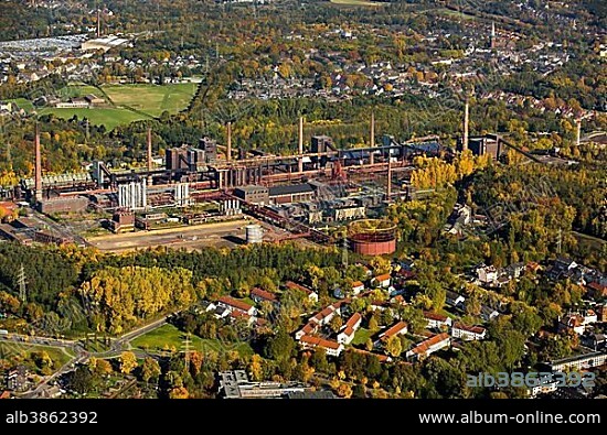 Zollverein coking plant, autumn, Zollverein Coal Mine Industrial Complex, UNESCO World Heritage Site, Essen, Ruhr district, North Rhine-Westphalia, Germany, Europe.