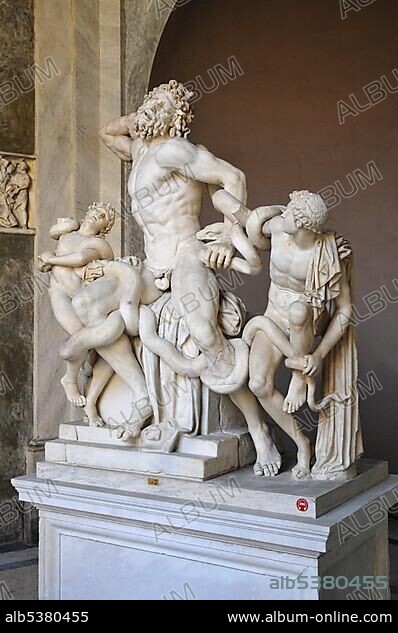 Laocoon group, Cortile Ottagono, Museo Pio-Clementino, Vatican Museums, Old Town, Vatican City, Italy, Europe.