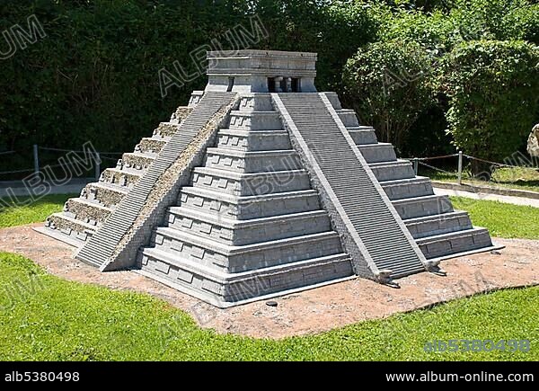 Mexican pyramid El Castillo, Minimundus in Klagenfurt, Carinthia, Austria, Europe.